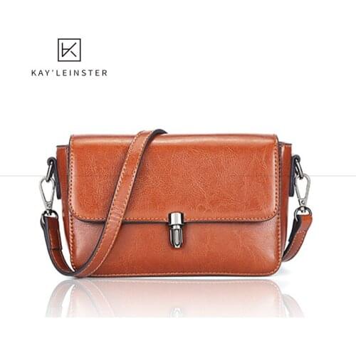 Genuine Leather Women Crossbody Bags Solid Luxury Shoulder Bag Vintage Small Flap Lasies Messenger Purse Fashion Wild Purses
