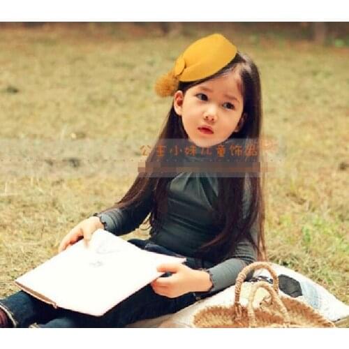 Lady Girl Hair Clip Formal Dress Bowknot Veil Hat Rabbit Fur Ball Hair Clip Cap Nonwovens Hat 2016 New Arrival