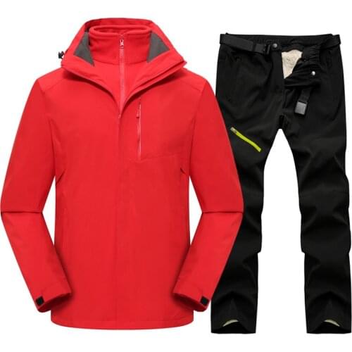 Winter Warm Ski Suit Men Waterproof Windproof Skiing and Snowboarding Jacket Pants Set Male Snow Costumes Outdoor Ski Jackets
