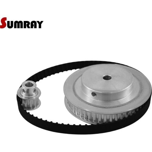 SUMRAY XL Timing Pulley Belt Set Reduction 1:5 XL 10T 50T 11mm Belt Width Bearing Pulley Wheel 144XL Timing Belt 1 SET