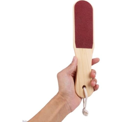 Newly 1Pcs Foot File Wooden Sand Paper Dead Skin Removal Toe Exfoliator Heel Cuticles Exfoliating Scrub Feet Care Tool