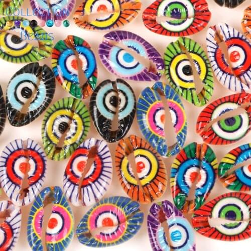 10Pcs Natural Colourful Eye Seashell Cowrie Conch Loose Spacer Beads Beach Sea Shells DIY For Jewelry Making Bracelet 10-20mm