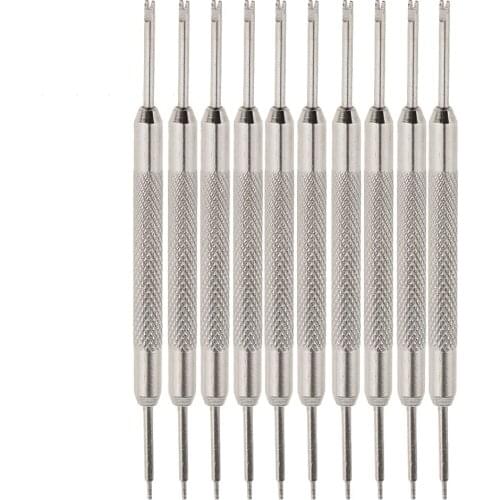 10pcs Prettyia Stainless Steel Watch Band Strap Spring Bar Link Pins Remover Watch Repair Tools Silver Color