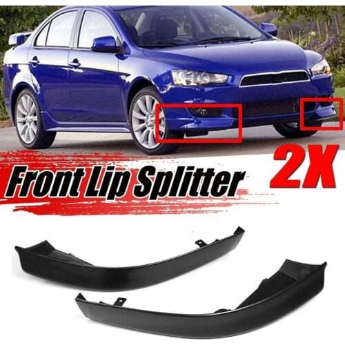 2Pcs Car Front Bumper Splitter Lip Spoiler Body Kit Diffuser Protector Black for Mitsubishi Lancer 2008-2015