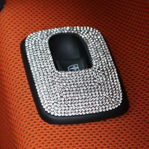 2pcs Personalized Flash Drill Windows Control Panel Sticker Car Styling Accessories for Mercedes New Smart 453 Fortwo Forfour