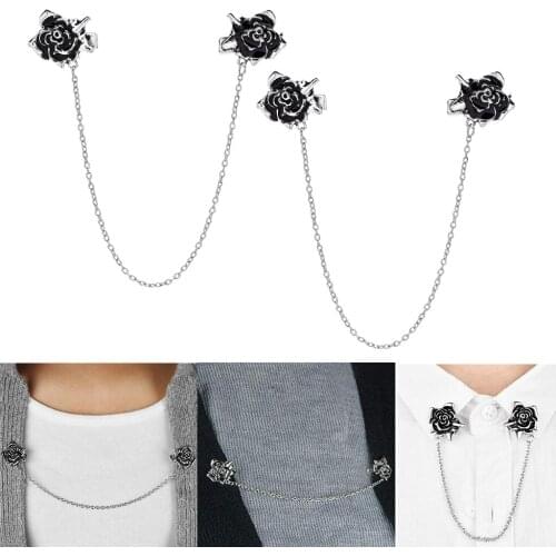 2 Pieces Retro Brooch Clip Shawl Scarf Cardigan Sweater Brooch Clip Two Rose, Roses Suitable for Formal and Casual