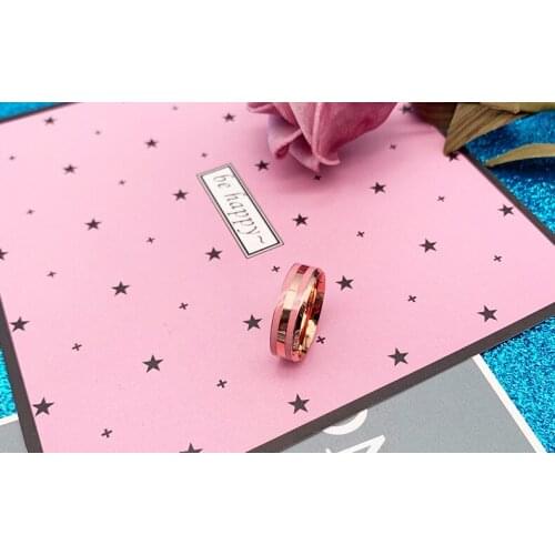 2021 New fashion titanium steel men and women couple rose gold Porcelain powder wild rose punk pilot original diy DW ring