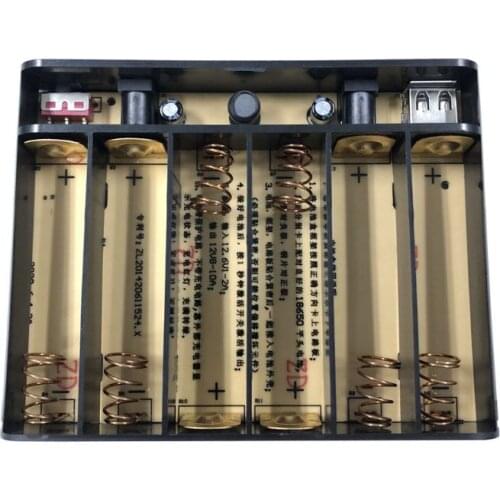 2021 New USB DC 12V 10A Output 6x 18650 Batteries DIY Power Bank for Cellphone Router LED