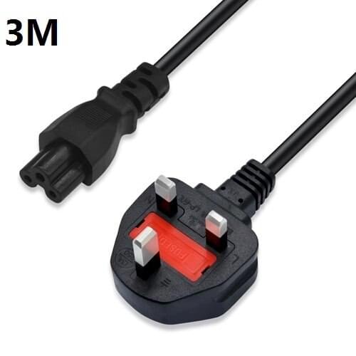 3 prong 1.2m 4ft 0.75mm AC Power Supply Adapter Cord Cable Lead 3-Prong For Laptop UK Plug 1.2m High Quality