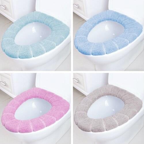 4PCS Thicken Soft Warm Toilet Seat Cover Universal Overcoat Toilet Case Home Washable Mat Seat Toilet Lid Cover