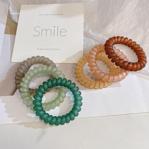 5pcs/lot Elastic Hair Bands Telephone Wire Gum for Hair Women Solid Color Spiral Hair Rubber Band Hair Tie Hair Accessories New