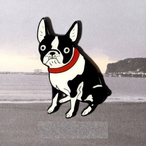 Cute bulldog Enamel Pin Cartoon Animal Badge Kawaii Dog Brooch Doggie Lovers Gift
