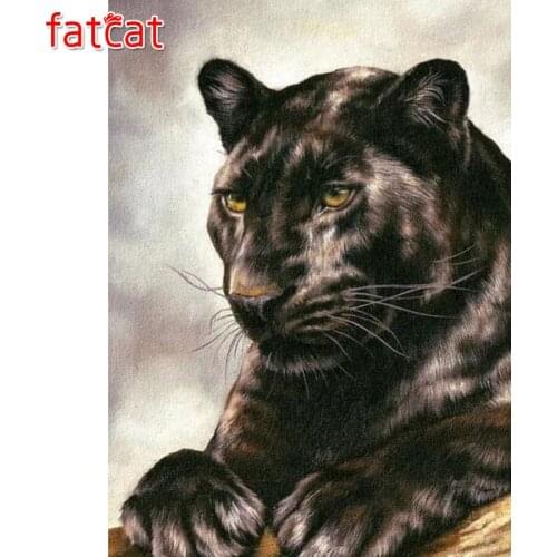 FATCAT Black panther animals 5d diy diamond painting kits full square round drill diamond embroidery sale wall decoration AE3039