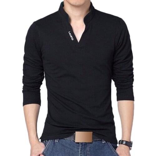 Men Poloshirts Mens Long Sleeve Solid Color Tee Shirt Camisa Male Casual Fashion Cotton Tee Crop Tops Brand Clothing