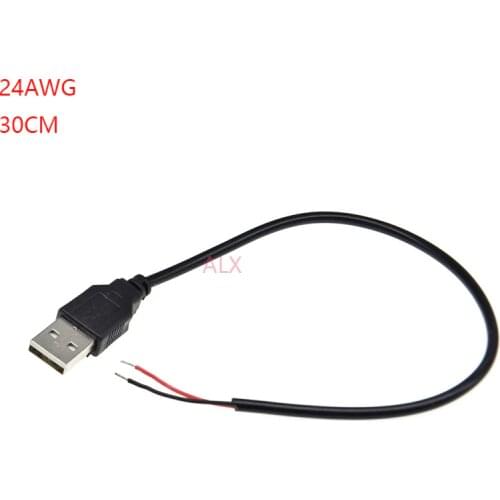 24AWG 30CM TYPE-A USB connector with wire 2PIN diy usb cable Charging line for single color 5050 3528 flexible led strip light