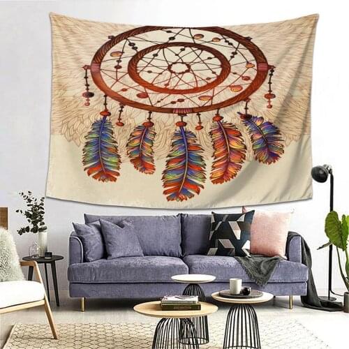 Dreamcatcher India Mandala Tapestry Wall Hanging Boho Decor Wall Cloth Tapestries Tapestry Mandala Wall Carpet 95x73cm