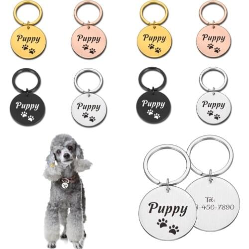 Pet ID Tags Accessories Custom Pet Dog Collar Dogs Name Tags Anti-lost Personalized Cat Dog Puppy ID Tag Pendant Free Engraved