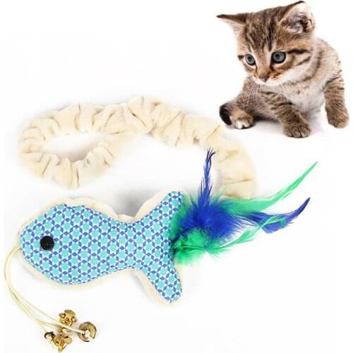 Cat Toy Creative Fish Fake Feather Cat Interactive Toy Cat Chew Toy Funny Sound Squeaky Toys for Kittens