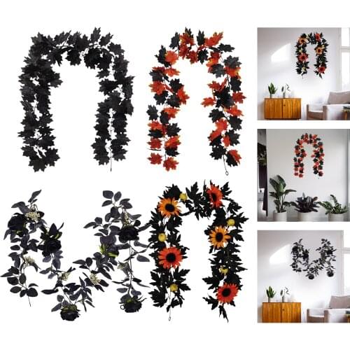 Artificial Rose Flower Floral Fake Vine Halloween Decor