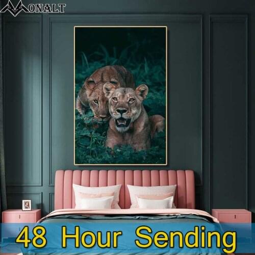 Canvas Art Lion Poster Realist Animal Canvas Wall Pictures Hoom Decor Bedside Posters on the Wall in the Office Room Decoration