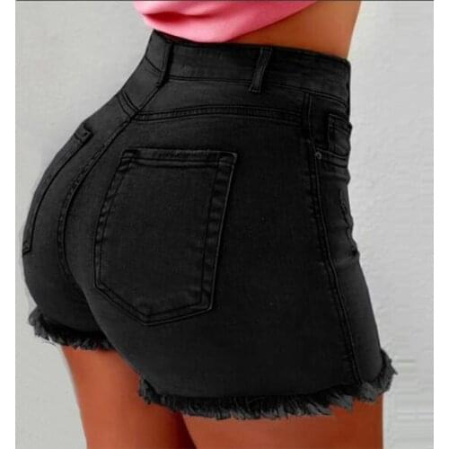 Summer Woman Denim Shorts Fashion High Waist Tassel Ripped Jeans Shorts Casual Sexy Female Shorts Hipster Clothes S-5XL