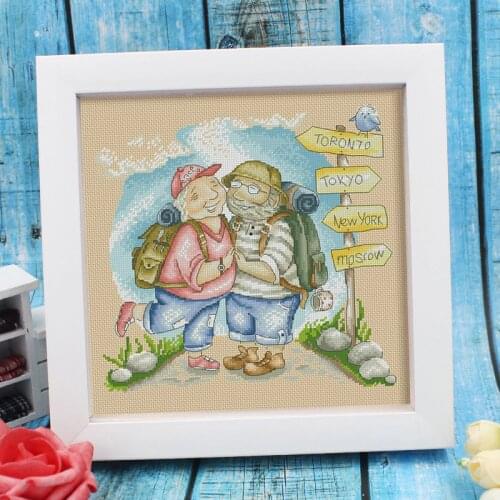 Top Manufacturer Embroidery Happy Journey Needlework and Cross Stitch with 100% Cotton Flosses & Free Shipping for Home Decor