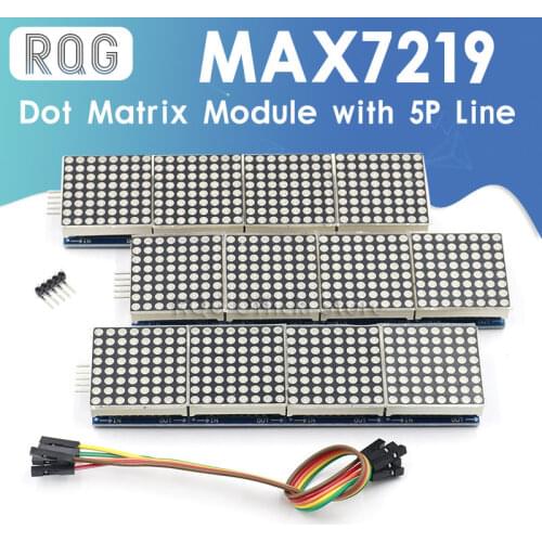 MAX7219 Dot Matrix Module For Arduino Microcontroller 4 In One Display with 5P Line