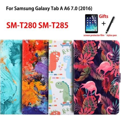 Fashion Case For Samsung Galaxy Tab A a6 7.0 T280 T285 SM-T280 Cases Cover Funda Tablet Childrens cartoon pattern Shell +Gift