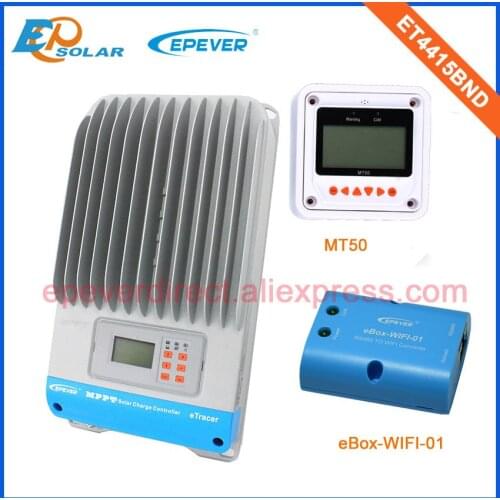 MPPT ET4415BND Max PV input 150V Solar PV system controller MT50 Meter and eBOX-Wifi-01 Phone APP regulator 48V Battery work