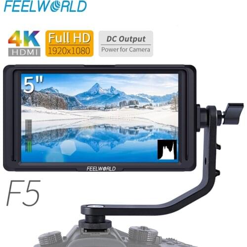 FEELWORLD F5 5" DSLR On Camera Field Monitor Full HD 1920x1080 IPS Video 4K Monitor for Canon Nikon Sony Fujifilm youtube