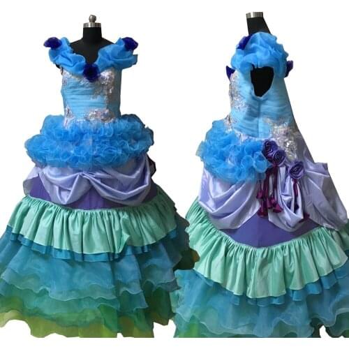 2020 New blue victorian Halloween Cosplay dress Colonial Georgian Renaissance Gothic Historical dress D-543