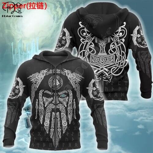 PLstar Cosmos Vikings Warrior Tattoo NewFashion Pullover Casual long sleeve 3DPrint Zip/Hoodies/Sweatshirts/Jacket/Men/Women C10