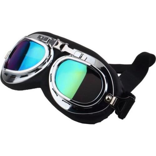 1Pcs Scooter Pilot Goggles Helmet Vintage Anti-UV Motorcycle Helmet Glasses Motocross Motorcycle Riding Glasses
