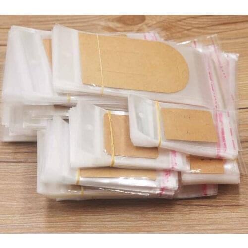 100pcs Storage Bags Different Size Clear Self Bag Adhesive Seal Plastic Packaging OPP Poly Bags Gift Bags Resealable Cellophane