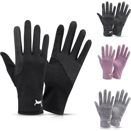 Summer Sunscreen Gloves Ladies Thin Ice Silk Touch Screen Non-slip Driving Cycling Quick-Drying Sports Women Gloves