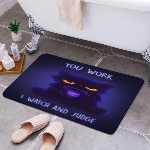 Working kitty 3D Print Doormats Rectangle Non-Slip DoorMat Bedroom Kitchen Entrance Print Door rugs Dropshipping