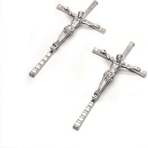 QIGO 10.5*5.4 cm Metal Big Jesus Cross Religious Jewelry Pendant Accessories