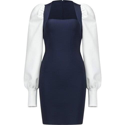 Sexy Women Dress Patchwork Bandage Bodycon Dresses Nice Spring Summer Ladies Clothing Party Dresses