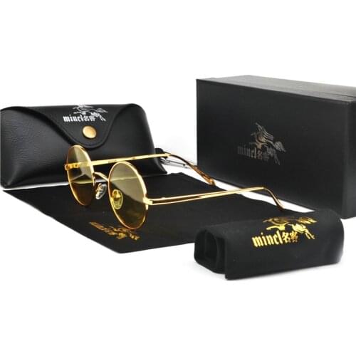 Retro Trend Round Sunglasses Women Personality Candy Color Sun Glasses Female Fashion Hip Hop Small frame Glasses for Men NX