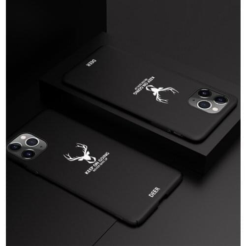 Ultra-thin Christmas Deer Matte PC Phone Case For iPhone 12 11 Pro Max XSmax XR XS X 8 7 6 Plus Protection Cover