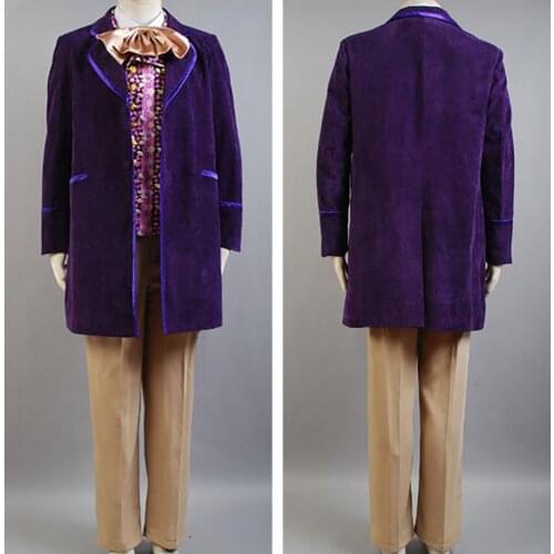 Willy Wonka and the Chocolate Factory 1971 Men Jacket Coat Pant Tie For Men Movie Halloween sexy Costume Custom Made