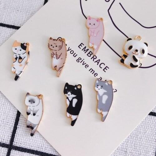 20PCS/Lot DIY Jewelry Findings Enamel Bracelet Necklace Pendant Charm Animal Cat Dog Horse Shape Oil Drop Alloy Pendant Charm