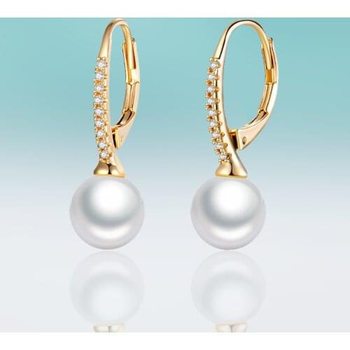 New Simple Long Earrings Hanging Micro Inlay Cubic Zirconia Dangle Pearl Drop Earrings for Women Jewelry Brincos Fashion Gift