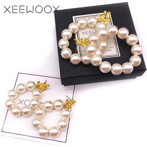 Gold Flower Vintage Style Circular Pearl Earrings Romantic Designer Gold Earrings Grace Creative Drop Earrings For Women Gift