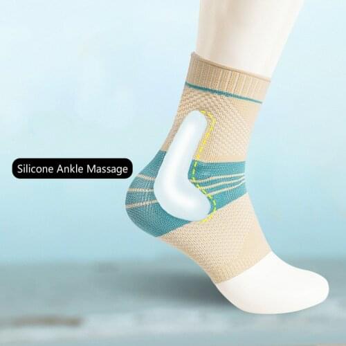 1PCS Elastic Silicone Ankle Support Brace Running Fitness Compression Sleeve Anti-sprain Basketball Football Foot Protector Sock