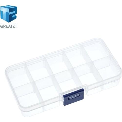 10 Grid canbe remove transparent plastic small box kit storage box jewelry jewelry box electronic components parts finishing box