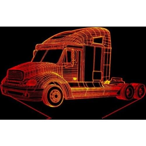3D visual optimus prime Truck Multi-colored Acrylic Light Creative gift Home Furnishing 7 color change
