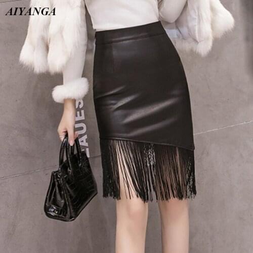 AIYANGA Leather Pencil Skirts