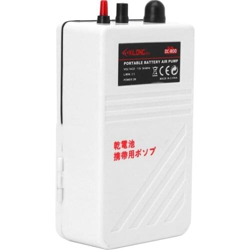 Aquarium Battery Operated Fish Tank Air Pump Aerator Oxygen With Air Stone 2W