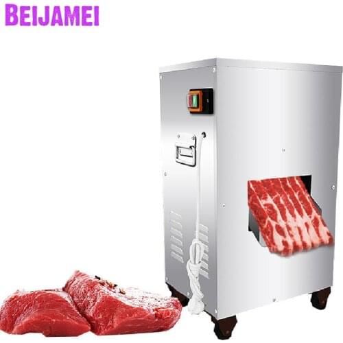 BEIJAMEI 2020 Powerful 2200W 300KG/H meat cutting machine commercial vertical meat slicer cutter machine price